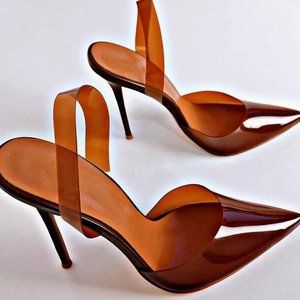 Brown Transparent Slingbacks